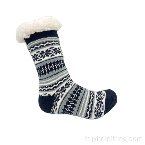 Chaussettes de pantoufles non glissantes d'hiver